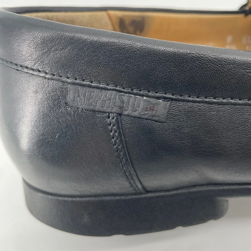 Mephisto Loafers Mens 8.5 Black Leather Cool-Air Slip On Moc Toe 54214 067